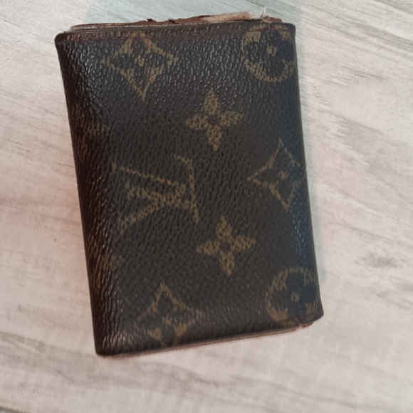 Authentic Louis Vuitton LV Micro Brown Folding Monogram Leather Card Wallet Smal - Picture 2 of 9